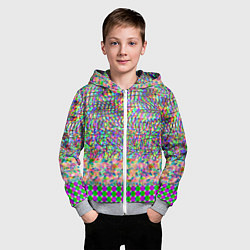Толстовка на молнии детская Glitch burst, цвет: 3D-меланж — фото 2