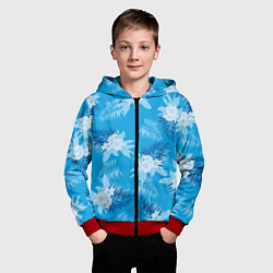 Толстовка на молнии детская Синие цветы - Vice city - new ver, цвет: 3D-красный — фото 2