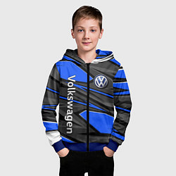 Толстовка на молнии детская Вольцваген - спортивная униформа, цвет: 3D-синий — фото 2