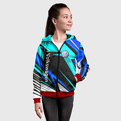 Толстовка на молнии детская Фольцваген - sport uniform, цвет: 3D-красный — фото 2