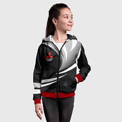 Толстовка на молнии детская Митсубиси - строгие оттенки, цвет: 3D-красный — фото 2