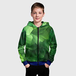 Толстовка на молнии детская Green lighting background, цвет: 3D-синий — фото 2