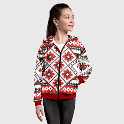 Толстовка на молнии детская Удмурт мода, цвет: 3D-красный — фото 2