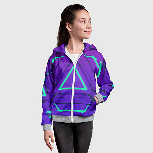 Детская толстовка на молнии Твой стиль геометрия 1 / 3D-Меланж – фото 4