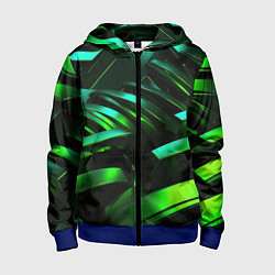 Детская толстовка на молнии Dark green abstract