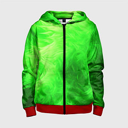 Детская толстовка на молнии Яркий зеленый фон