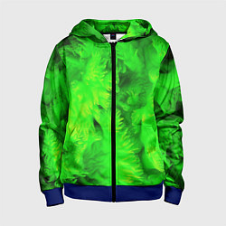 Детская толстовка на молнии Green abstract texture