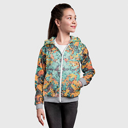 Толстовка на молнии детская Яркий мозаичный узор, цвет: 3D-меланж — фото 2