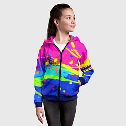 Толстовка на молнии детская Красочная абстрактная композиция, цвет: 3D-синий — фото 2