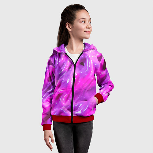 Детская толстовка на молнии Розовая слизь / 3D-Красный – фото 4