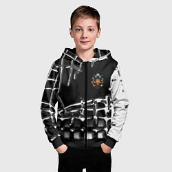 Толстовка на молнии детская Россия герб РФ, цвет: 3D-черный — фото 2