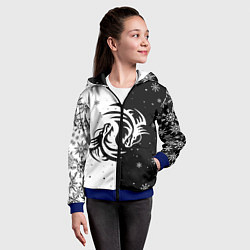Толстовка на молнии детская Инь Янь - Драконы, цвет: 3D-синий — фото 2