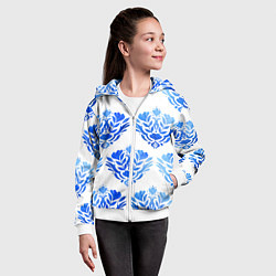 Толстовка на молнии детская Floral pattern - watercolor, цвет: 3D-белый — фото 2