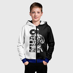 Толстовка на молнии детская Kudo черно-белое, цвет: 3D-синий — фото 2