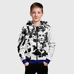 Толстовка на молнии детская Морда льва - абстракция, цвет: 3D-синий — фото 2