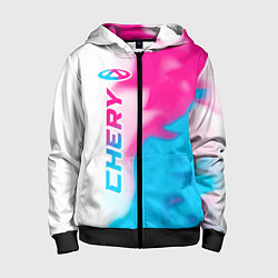 Детская толстовка на молнии Chery neon gradient style по-вертикали