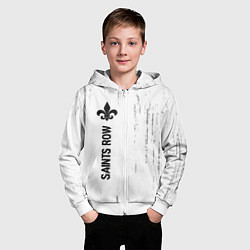 Толстовка на молнии детская Saints Row glitch на светлом фоне по-вертикали, цвет: 3D-белый — фото 2