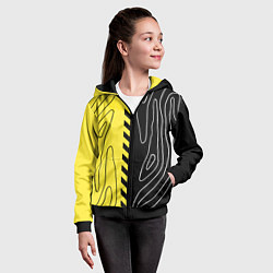 Толстовка на молнии детская Яркие линии в темноте, цвет: 3D-черный — фото 2