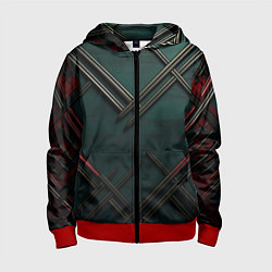 Детская толстовка на молнии Диагональный узор в шотландском стиле