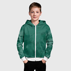 Толстовка на молнии детская Серо-зеленые разводы, цвет: 3D-белый — фото 2