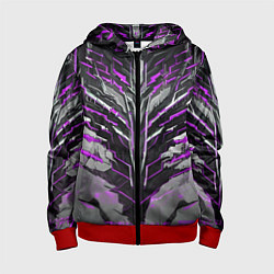 Толстовка на молнии детская Киберпанк доспех фиолетовый, цвет: 3D-красный