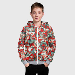 Толстовка на молнии детская Маленькие красные треугольники, цвет: 3D-меланж — фото 2