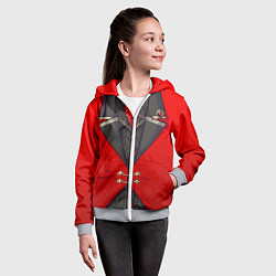 Толстовка на молнии детская Алый фрак, цвет: 3D-меланж — фото 2