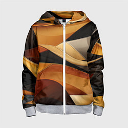 Толстовка на молнии детская Желтая и черная абстракция, цвет: 3D-меланж
