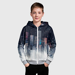 Толстовка на молнии детская Инверсия дня, цвет: 3D-меланж — фото 2