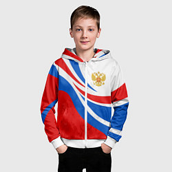 Толстовка на молнии детская Россия - спортивная униформа, цвет: 3D-белый — фото 2