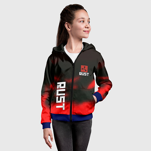 Детская толстовка на молнии Rust the game colors / 3D-Синий – фото 4