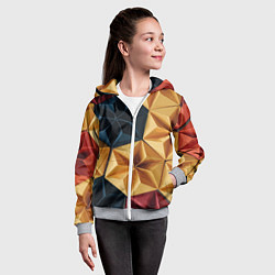 Толстовка на молнии детская Ромбовое вдохновение, цвет: 3D-меланж — фото 2