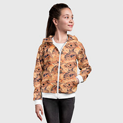 Толстовка на молнии детская Морские раковины, цвет: 3D-белый — фото 2