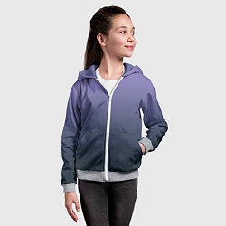 Толстовка на молнии детская Градиент приглушённый сиреневый, цвет: 3D-меланж — фото 2