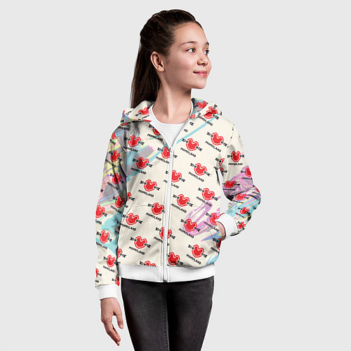 Детская толстовка на молнии Momaland pattern / 3D-Белый – фото 4