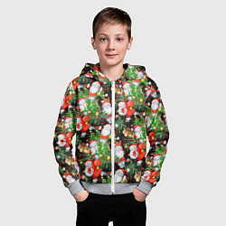 Толстовка на молнии детская Деды Морозы с подарками, цвет: 3D-меланж — фото 2