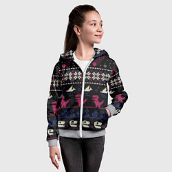 Толстовка на молнии детская Доисторический свитер, цвет: 3D-меланж — фото 2