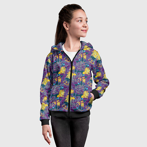 Детская толстовка на молнии Тропический тукан / 3D-Черный – фото 4