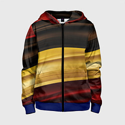 Детская толстовка на молнии Черный красный желтый цвет абстракции