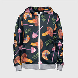 Детская толстовка на молнии Goblincore - болотные грибы