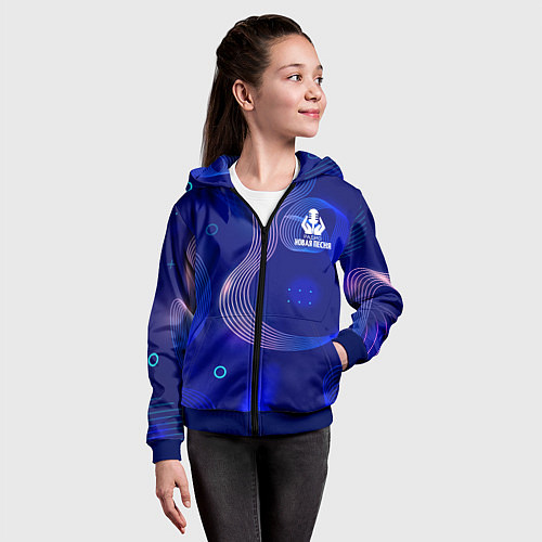 Детская толстовка на молнии Радио Новая Песня с молнией / 3D-Синий – фото 4