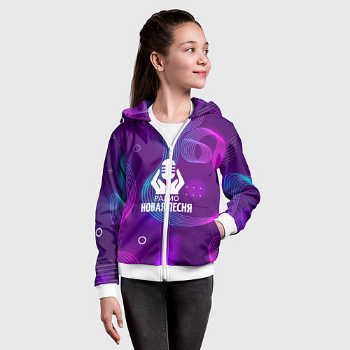 Детская толстовка на молнии Радио Новая Песня c молнией / 3D-Белый – фото 4