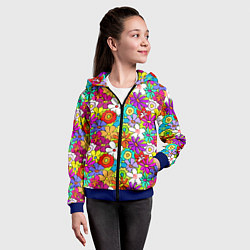 Толстовка на молнии детская Floral multicolour, цвет: 3D-синий — фото 2