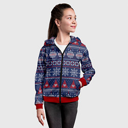 Толстовка на молнии детская New Years sweater, цвет: 3D-красный — фото 2