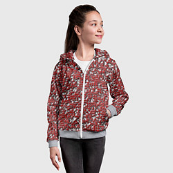 Толстовка на молнии детская Кожаный выпуклый рельеф, цвет: 3D-меланж — фото 2