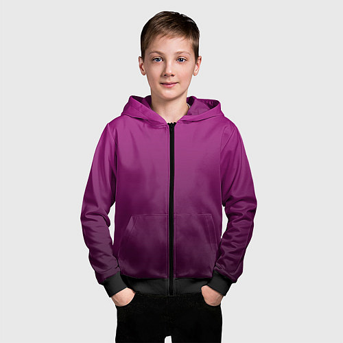Детская толстовка на молнии Вишневый и черный градиент / 3D-Черный – фото 3