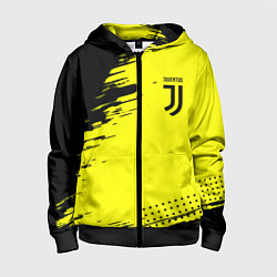 Толстовка на молнии детская Juventus спортивные краски, цвет: 3D-черный