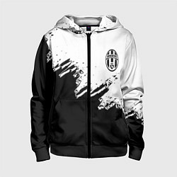 Толстовка на молнии детская Juventus black sport texture, цвет: 3D-черный