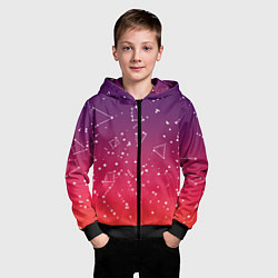 Толстовка на молнии детская Созвездия в розовом небе, цвет: 3D-черный — фото 2