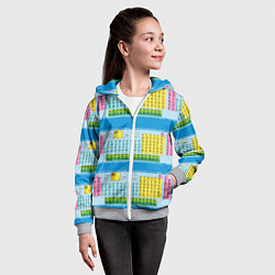 Толстовка на молнии детская Узор из таблицы Менделеева, цвет: 3D-меланж — фото 2